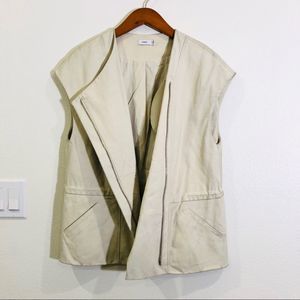 Vince White Lamb Leather Sleeveless Vest